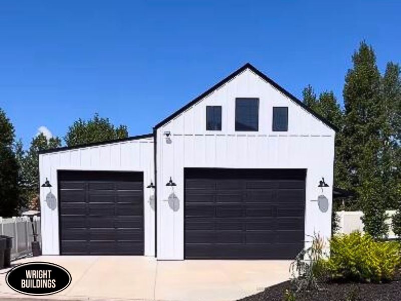 pole barn house with garage