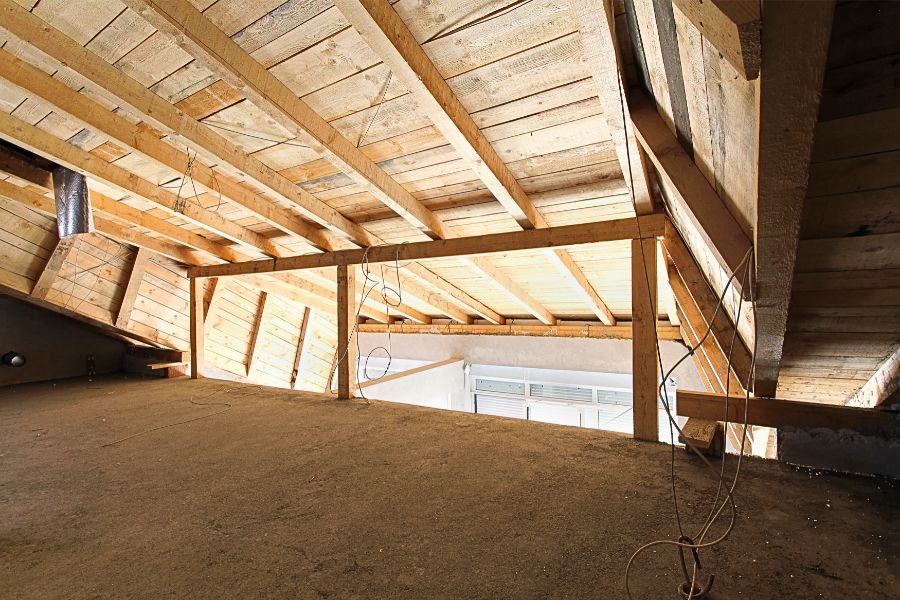 loft in a pole barn construction